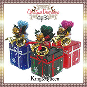 飾りボトル　スワロデコKing&Queen　ボトルデコレーション　ギフトボックス　クリスマス