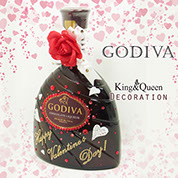 飾りボトル　スワロデコKing&Queen　ボトルデコレーション　GODIVA　ゴディバリキュール