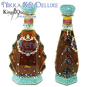 飾りボトル　スワロデコKing&Queen　クリスタルボトルデコレーション　高級ボトル　ニッカブランデーXOデラックス